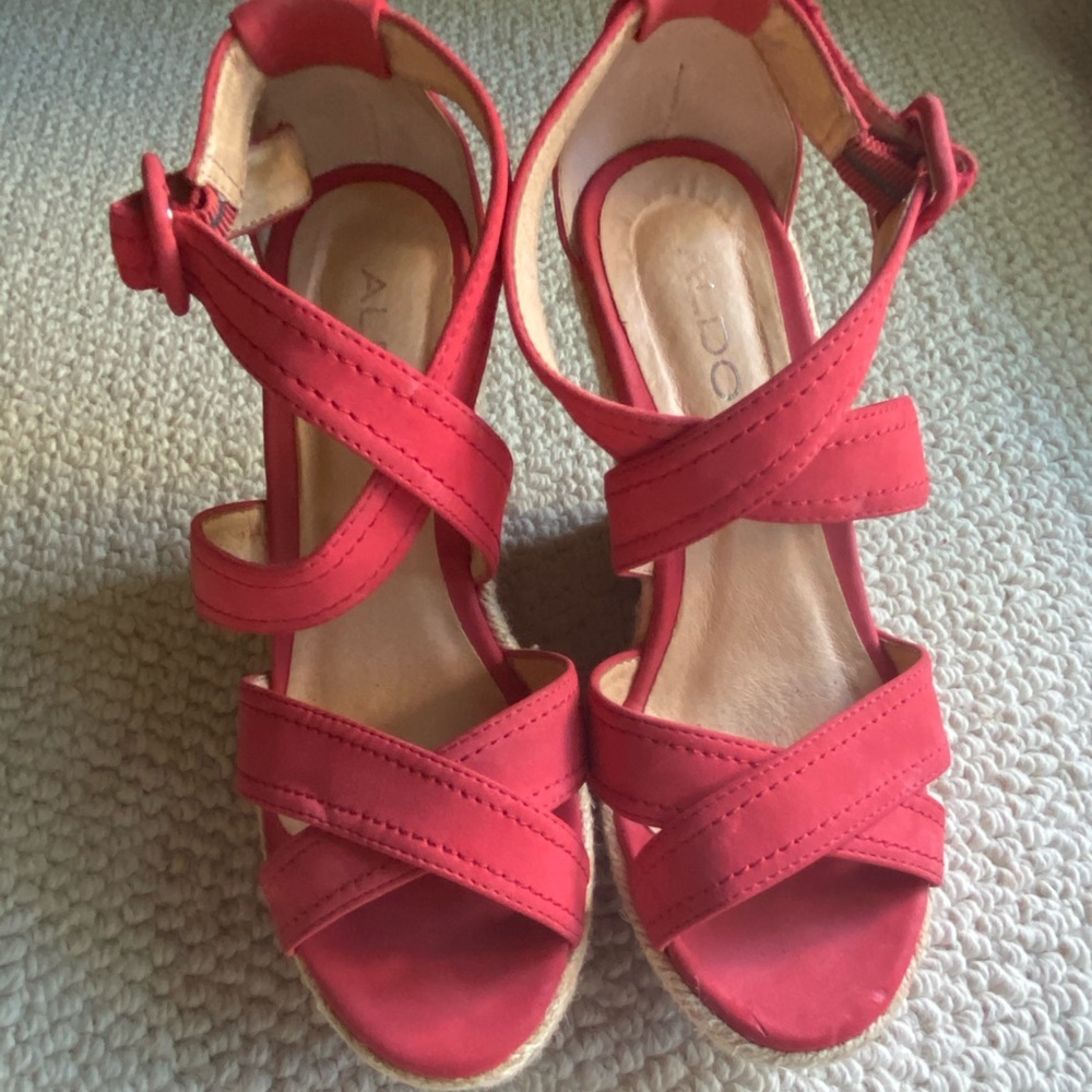 Aldo red strap sandals